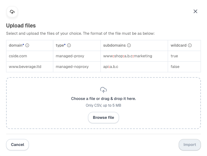 Bulk Import Modal
