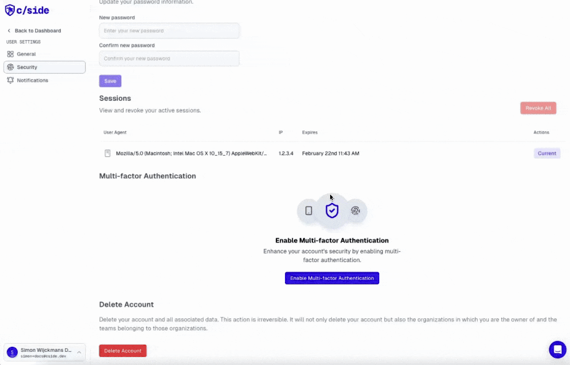 Authenticator App in cside