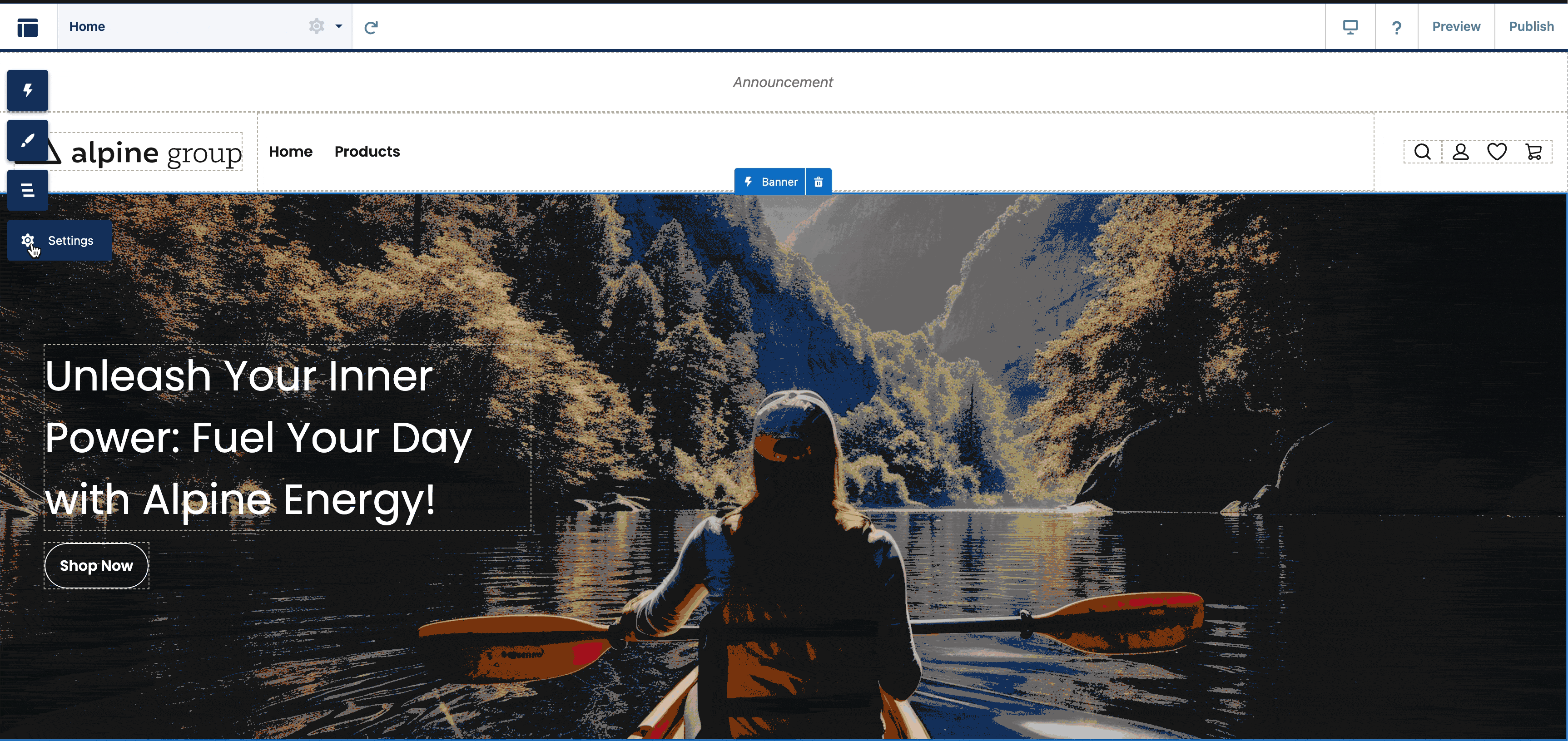 Salesforce Lightning Builder settings