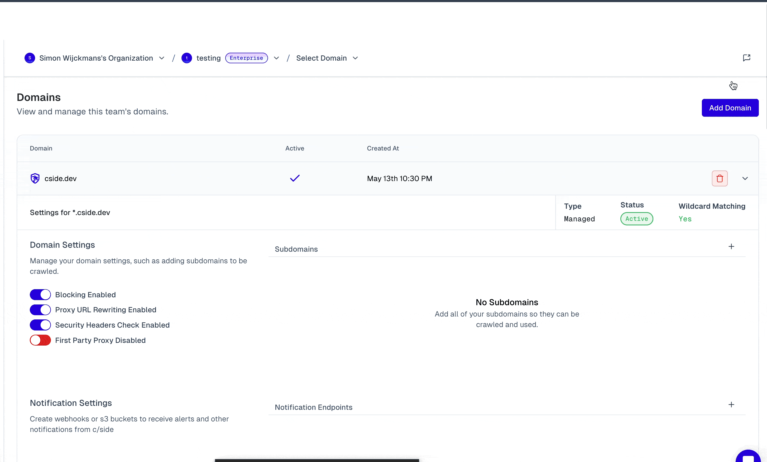 Manage scripts in cside