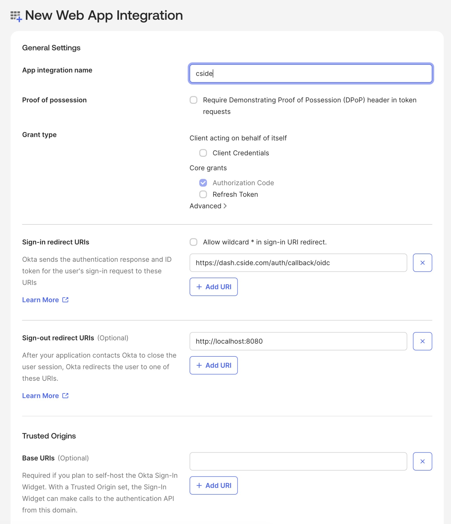 Configure OIDC Application
